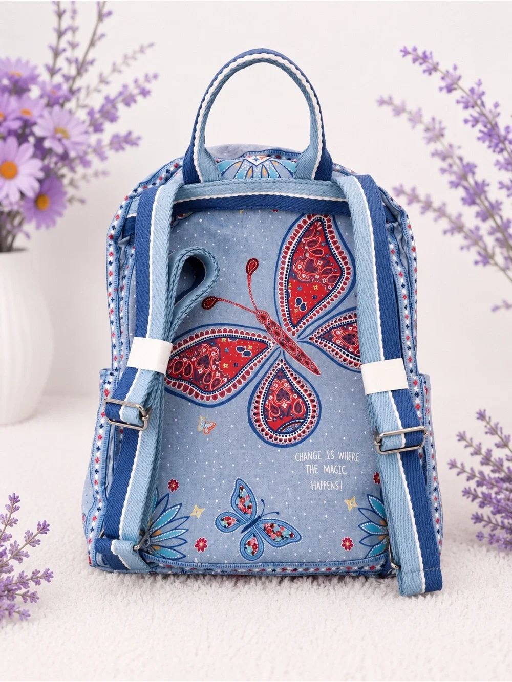 Brighton Love Bandana backpack featuring a light blue paisley and floral NWOT